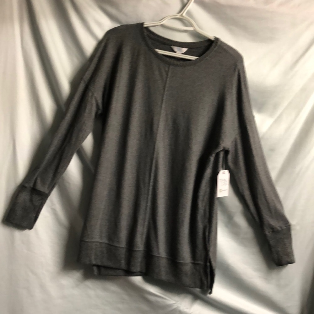 Heather gray time and true medium 8–10 tunic crewneck long sleeved fall top